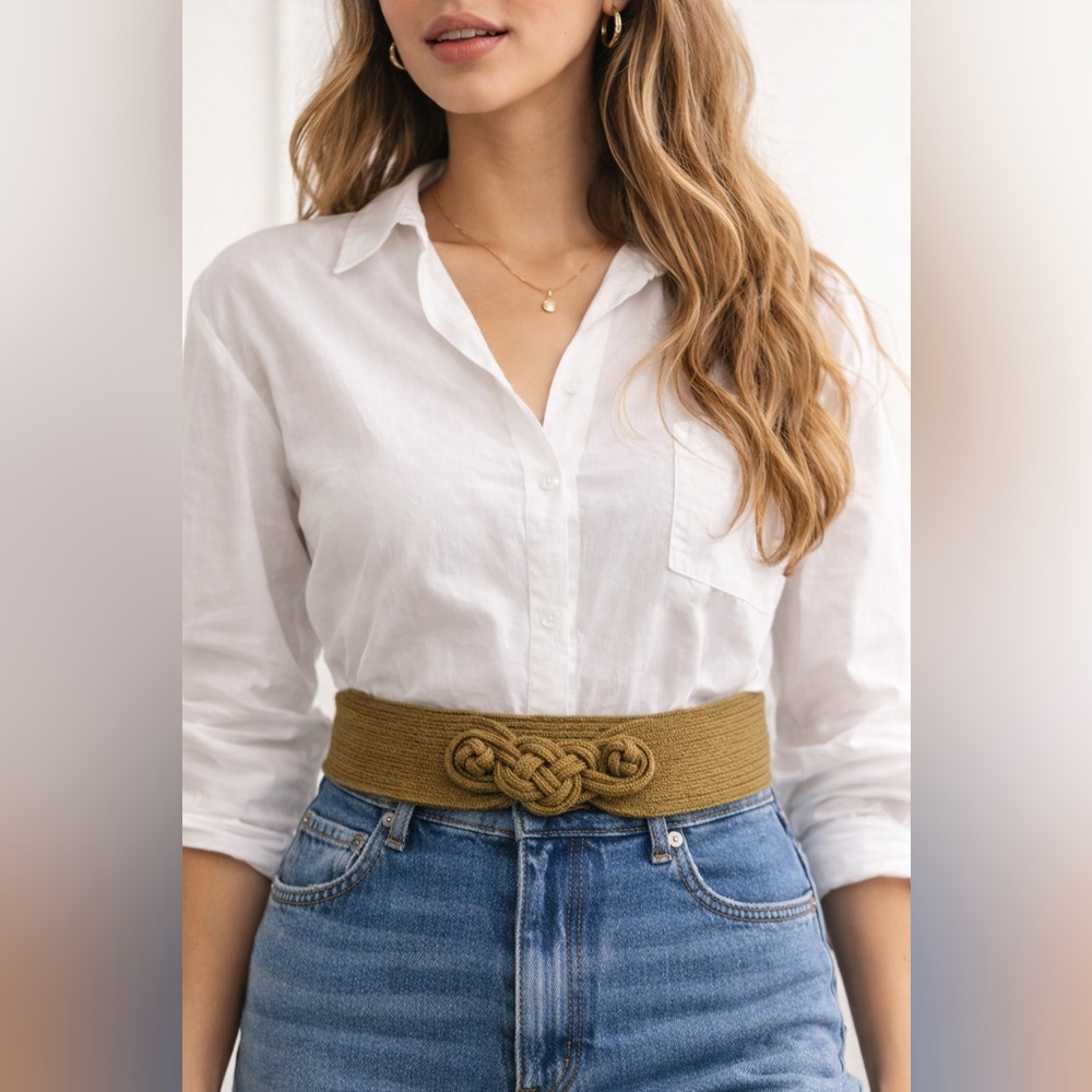Vintage Y2K Metallic Gold Belt Sz. S
